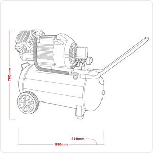 Sealey SAC10030VE 100L V-Twin Direct Drive Air Compressor 3hp - additional view 6