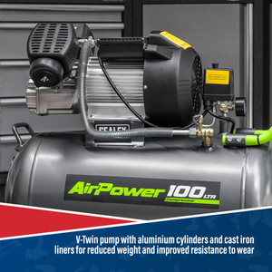 Sealey SAC10030VE 100L V-Twin Direct Drive Air Compressor 3hp - additional view 4