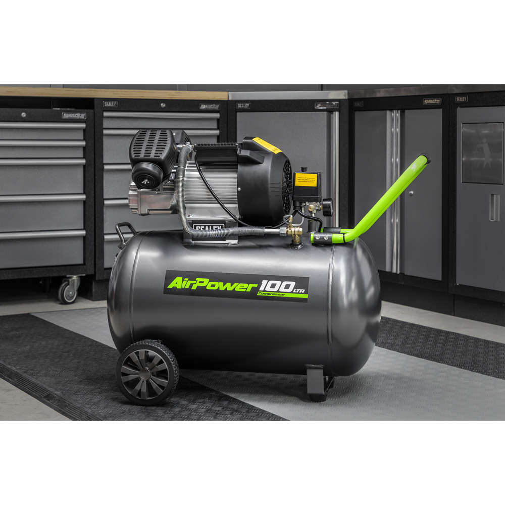 Sealey SAC10030VE 100L V-Twin Direct Drive Air Compressor 3hp - additional view 9