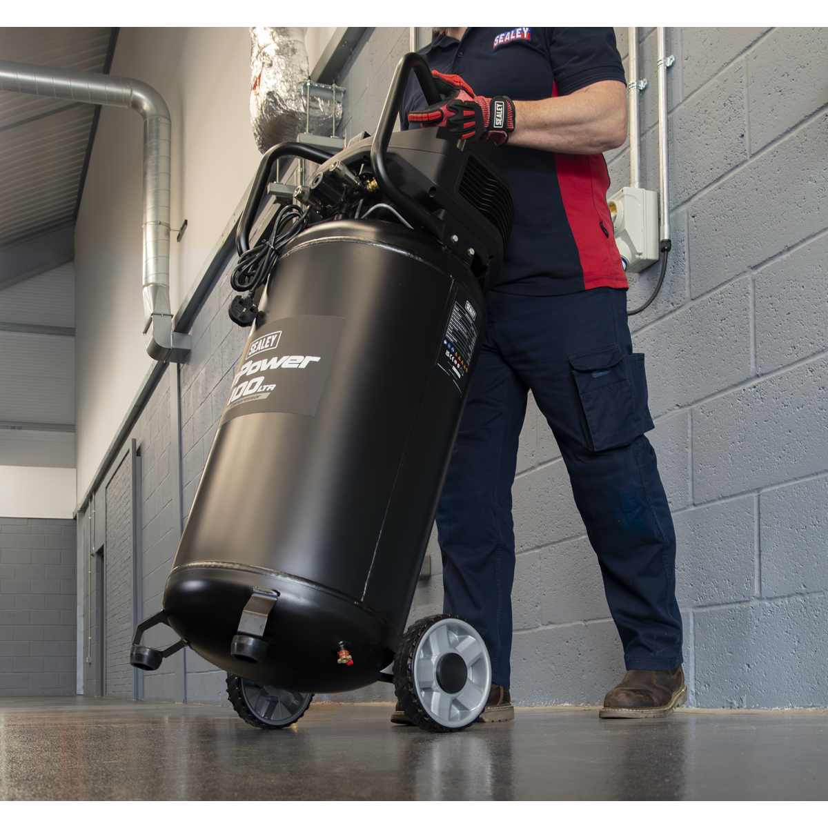 Sealey SAC100V 100L Oil Free Belt Drive Vertical Compressor 2.5hp - additional view 9