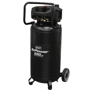 Sealey SAC100V 100L Oil Free Belt Drive Vertical Compressor 2.5hp