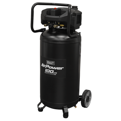 Sealey SAC100V 100L Oil Free Belt Drive Vertical Compressor 2.5hp