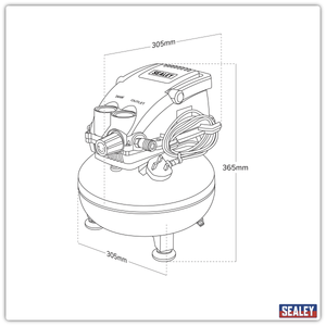 Sealey SAC1100 11L Oil Free Direct Drive Air Compressor 0.5hp - additional view 10