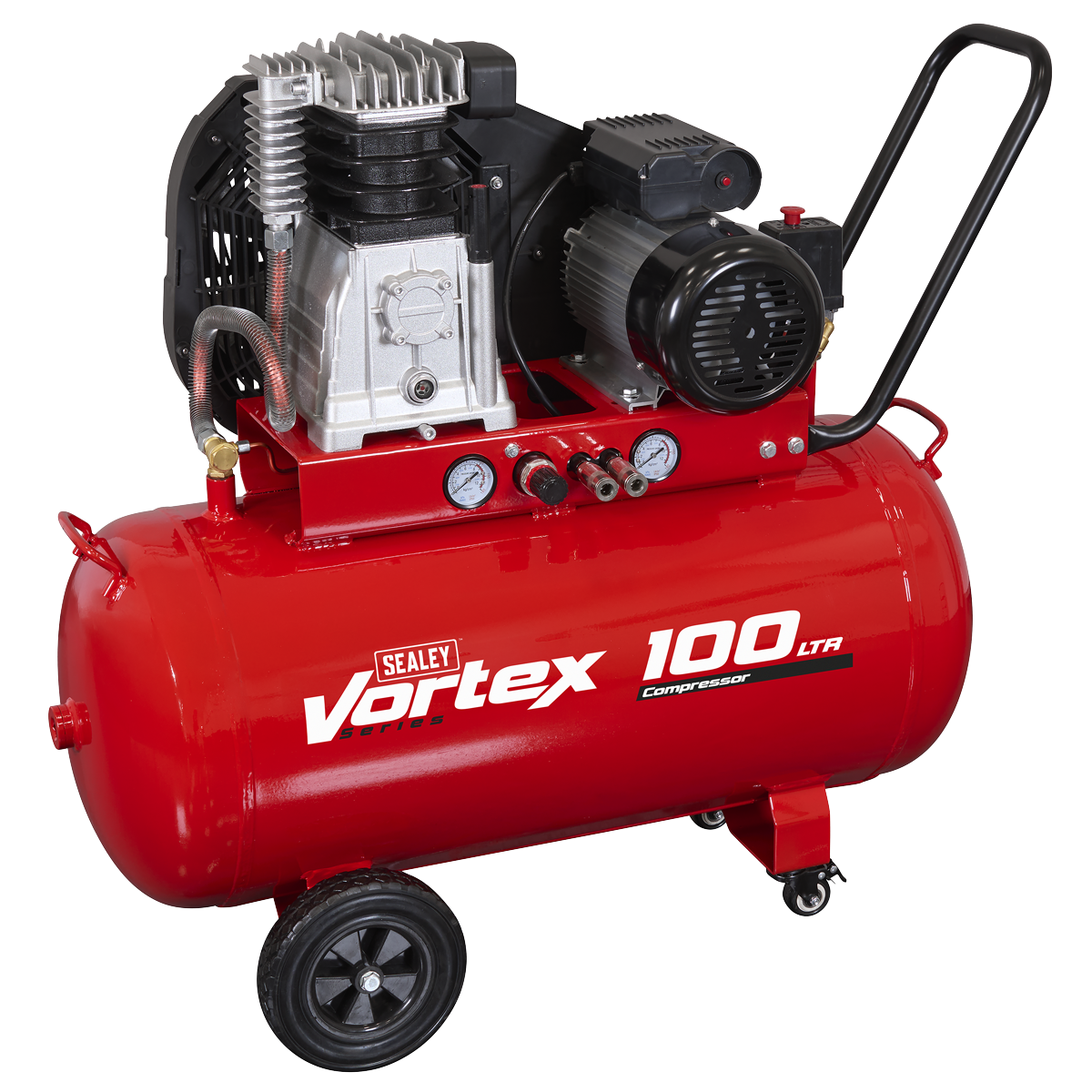 Sealey SAC1103B 100L Belt Drive Air Compressor with Cast Cylinders & Wheels 3.5hp - additional view 3