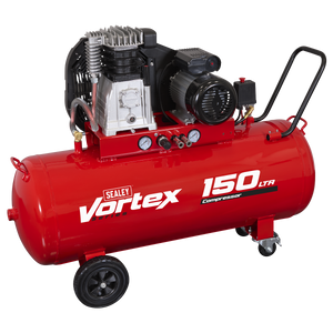 Sealey SAC1153B 150L Belt Drive Air Compressor with Cast Cylinders & Wheels 3.5hp - additional view 2
