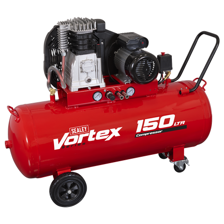 Sealey SAC1153B 150L Belt Drive Air Compressor with Cast Cylinders & Wheels 3.5hp - additional view 2