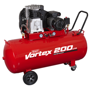 Sealey SAC1203B 200L Belt Drive Air Compressor with Cast Cylinders & Wheels 3.5hp - additional view 2