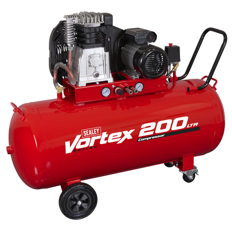 Sealey SAC1203B 200L Belt Drive Air Compressor with Cast Cylinders & Wheels 3.5hp - additional view 2