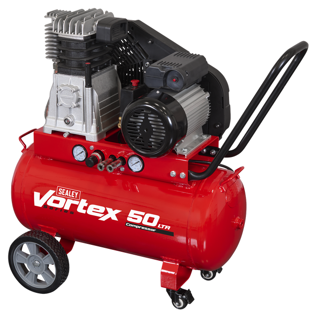 Sealey SAC1503B 50L Belt Drive Air Compressor with Cast Cylinders & Wheels 3.5hp