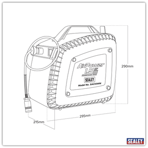 Sealey SAC15WM Wall Mounting Oil Free Air Compressor 1.5hp with 7m Retractable Hose Reel - additional view 12
