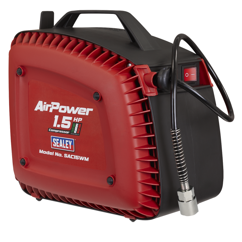 Sealey SAC15WM Wall Mounting Oil Free Air Compressor 1.5hp with 7m Retractable Hose Reel - additional view 5
