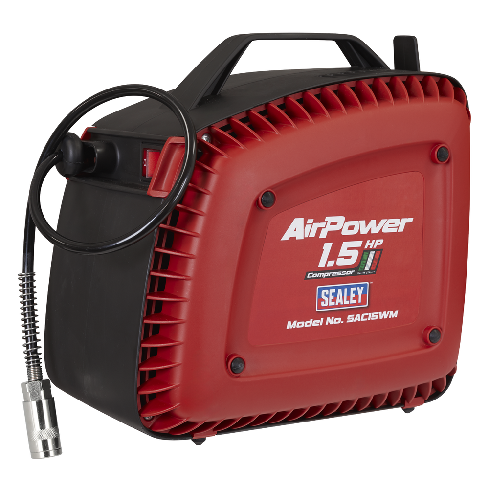 Sealey SAC15WM Wall Mounting Oil Free Air Compressor 1.5hp with 7m Retractable Hose Reel - additional view 13