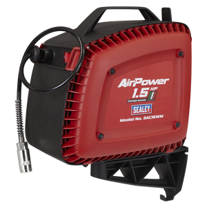 Sealey SAC15WM Wall Mounting Oil Free Air Compressor 1.5hp with 7m Retractable Hose Reel - additional view 2