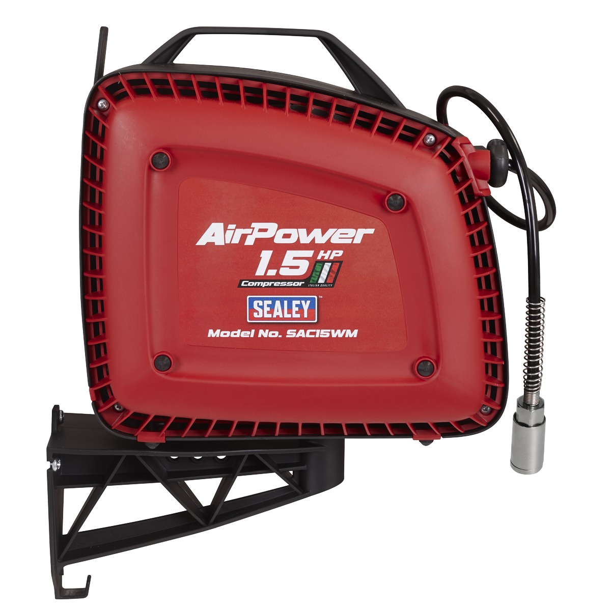 Sealey SAC15WM Wall Mounting Oil Free Air Compressor 1.5hp with 7m Retractable Hose Reel - additional view 3