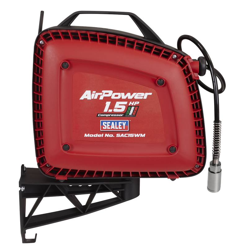 Sealey SAC15WM Wall Mounting Oil Free Air Compressor 1.5hp with 7m Retractable Hose Reel - additional view 3