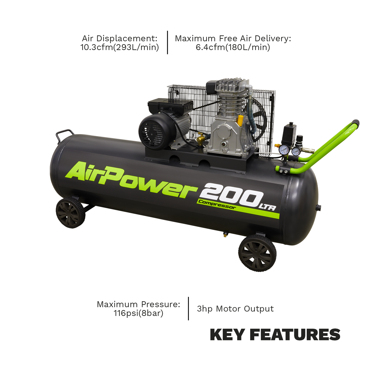 Sealey SAC20030B 200L Belt Drive Air Compressor 3hp - additional view 10