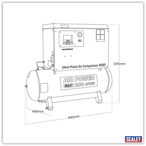 Sealey SAC2203BLN 200L Low Noise Belt Drive Air Compressor with Cast Cylinders 3hp - additional view 3