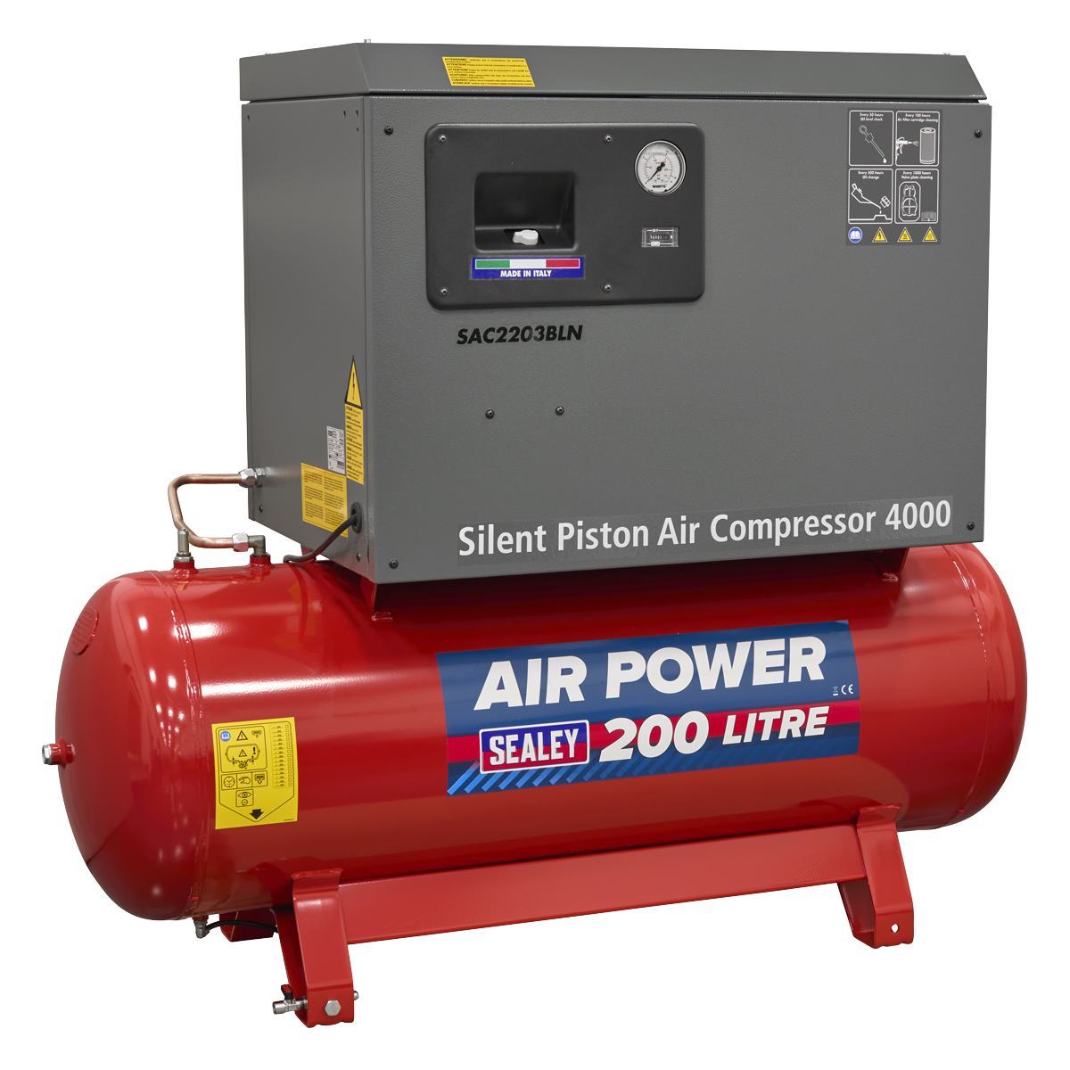 Sealey SAC2203BLN 200L Low Noise Belt Drive Air Compressor with Cast Cylinders 3hp - additional view 4