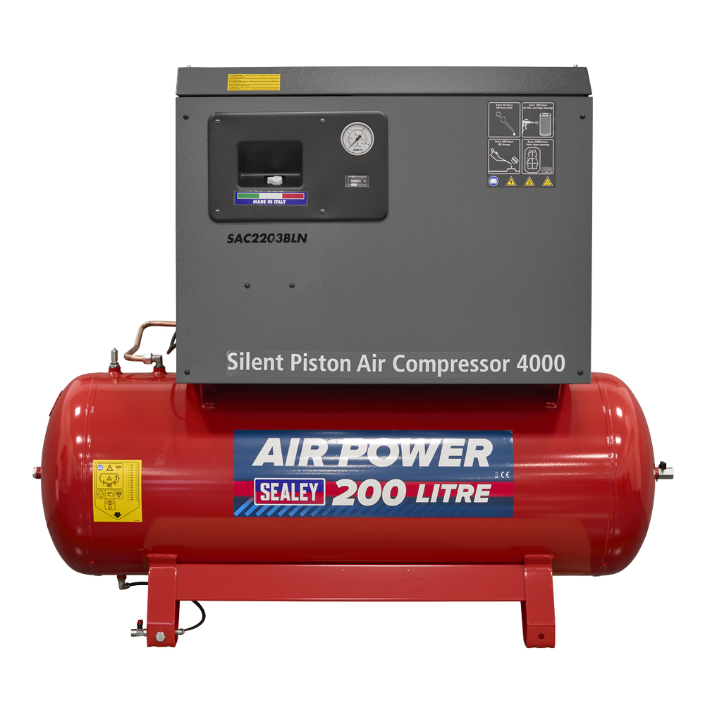 Sealey SAC2203BLN 200L Low Noise Belt Drive Air Compressor with Cast Cylinders 3hp - additional view 5