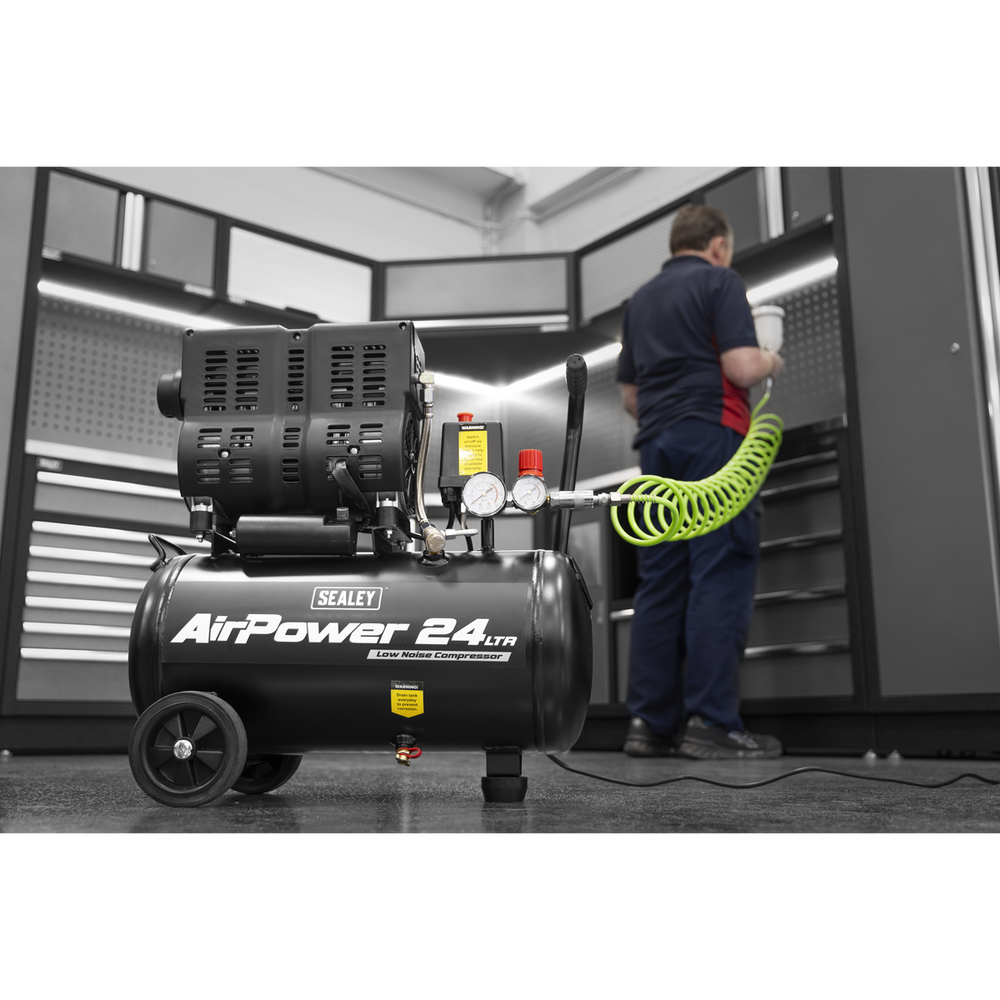 Sealey SAC2400S 24L Low Noise Oil Free Direct Drive Air Compressor 1hp - additional view 6