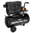 Sealey SAC2400S 24L Low Noise Oil Free Direct Drive Air Compressor 1hp