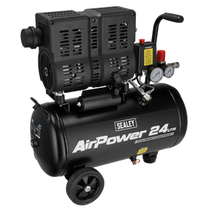 Sealey SAC2400S 24L Low Noise Oil Free Direct Drive Air Compressor 1hp