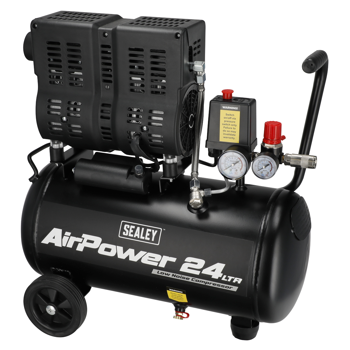 Sealey SAC2400S 24L Low Noise Oil Free Direct Drive Air Compressor 1hp - additional view 8