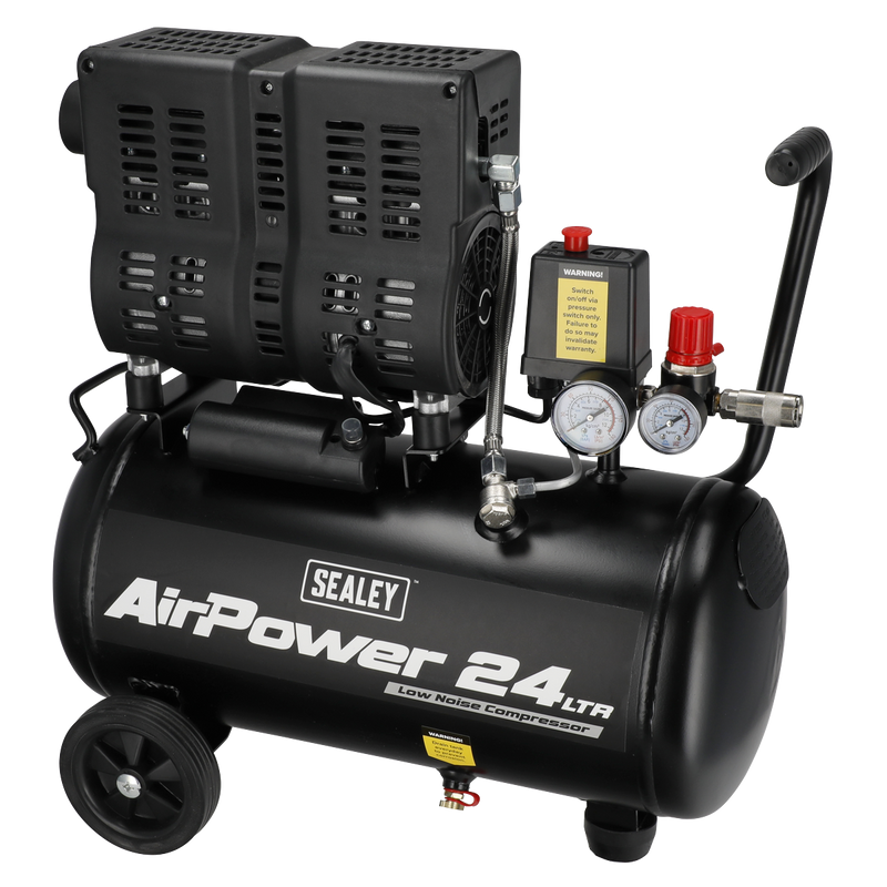 Sealey SAC2400S 24L Low Noise Oil Free Direct Drive Air Compressor 1hp - additional view 8
