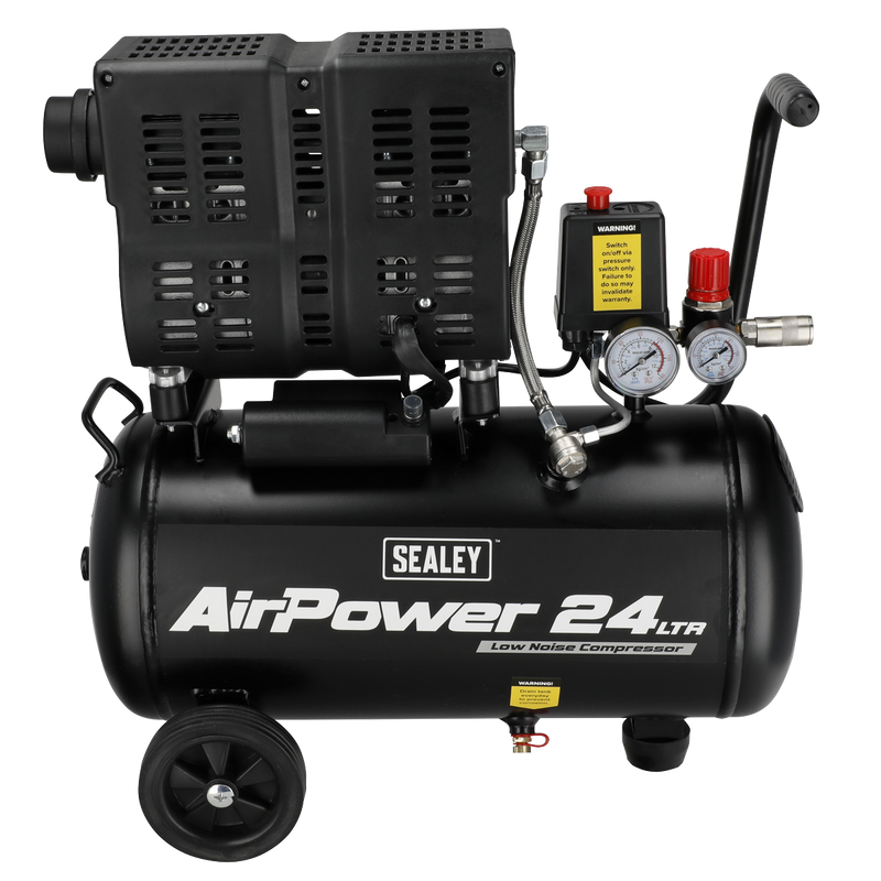 Sealey SAC2400S 24L Low Noise Oil Free Direct Drive Air Compressor 1hp - additional view 3