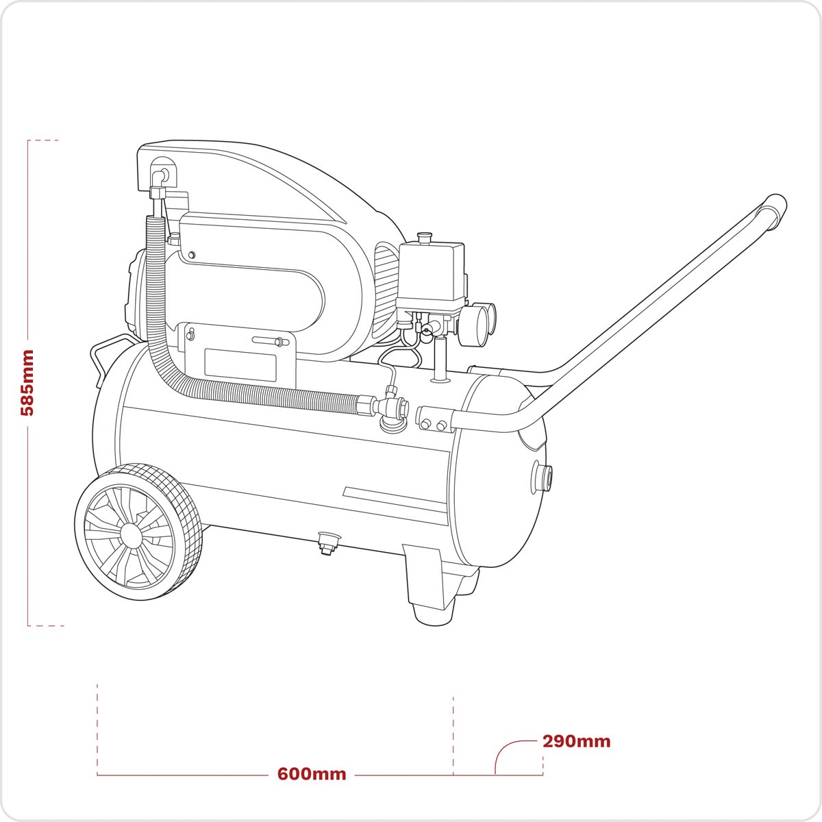 Sealey SAC2420E 24L Direct Drive Air Compressor 2hp - additional view 3