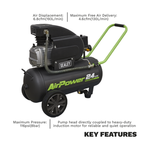 Sealey SAC2420E 24L Direct Drive Air Compressor 2hp - additional view 4