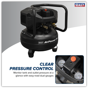 Sealey SAC24V 24L Oil Free Belt Drive Vertical Compressor 2hp - additional view 3