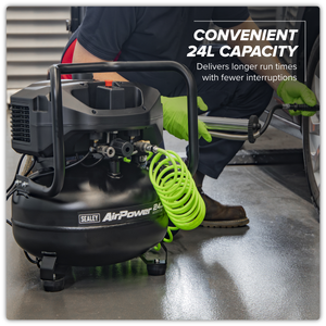 Sealey SAC24V 24L Oil Free Belt Drive Vertical Compressor 2hp - additional view 4