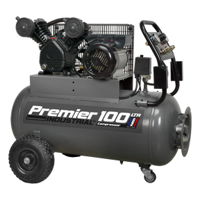 Sealey SAC3103B Premier 100L Belt Drive Air Compressor with Front Control Panel 3hp