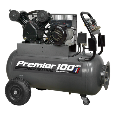 Sealey SAC3103B Premier 100L Belt Drive Air Compressor with Front Control Panel 3hp