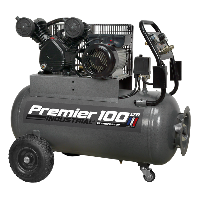 Sealey SAC3103B Premier 100L Belt Drive Air Compressor with Front Control Panel 3hp