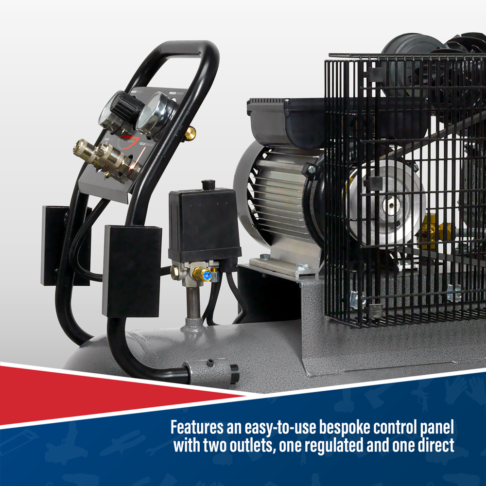 Sealey SAC3103B Premier 100L Belt Drive Air Compressor with Front Control Panel 3hp - additional view 2