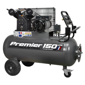 Sealey SAC3153B Premier 150L Belt Drive Air Compressor with Front Control Panel 3hp