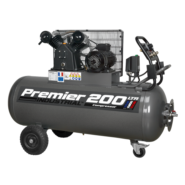 Sealey SAC3203B3PH Premier 200L Belt Drive Air Compressor with Front Control Panel