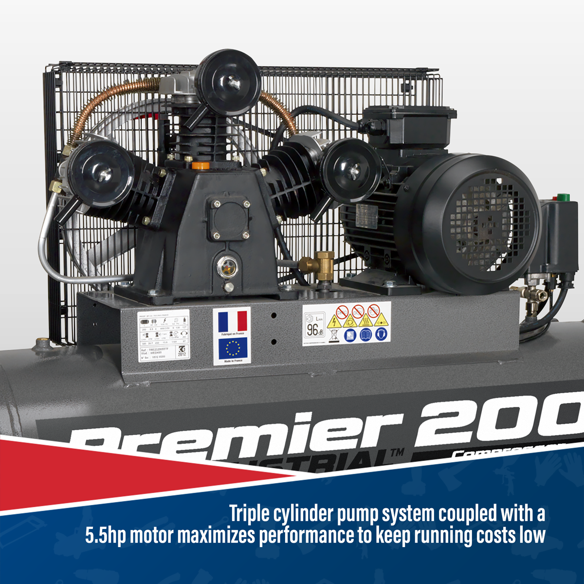 Sealey SAC32055B Premier 200L Belt Drive Air Compressor 5.5hp - additional view 3