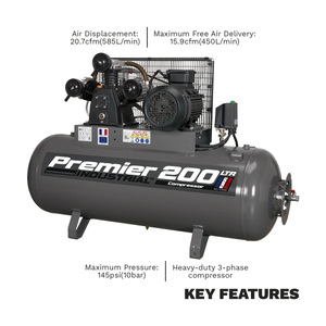 Sealey SAC32055B Premier 200L Belt Drive Air Compressor 5.5hp - additional view 6