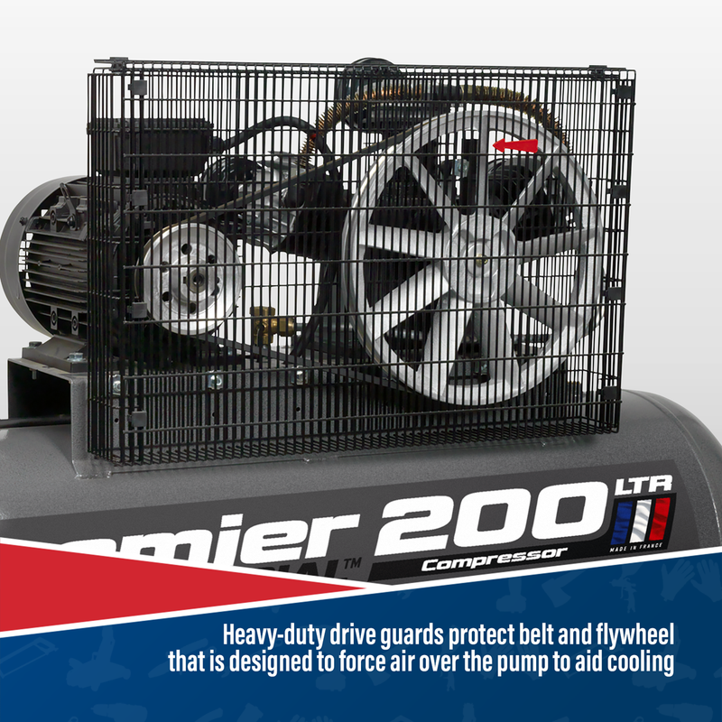 Sealey SAC32055B Premier 200L Belt Drive Air Compressor 5.5hp - additional view 4