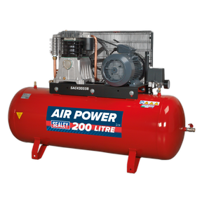 Sealey SAC42055B 200L Belt Drive Air Compressor with Cast Cylinders 5.5hp 2-Stage