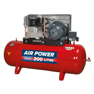 Sealey SAC42055B 200L Belt Drive Air Compressor with Cast Cylinders 5.5hp 2-Stage