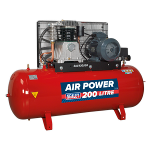 Sealey SAC42055B 200L Belt Drive Air Compressor with Cast Cylinders 5.5hp 2-Stage - additional view 2