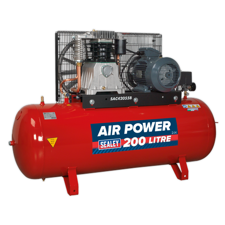 Sealey SAC42055B 200L Belt Drive Air Compressor with Cast Cylinders 5.5hp 2-Stage - additional view 2