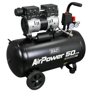 Sealey SAC5000S 50L Low Noise Oil Free Direct Drive Air Compressor 1hp