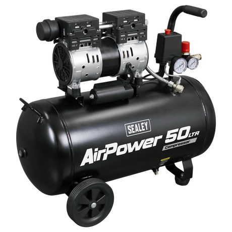 Sealey SAC5000S 50L Low Noise Oil Free Direct Drive Air Compressor 1hp