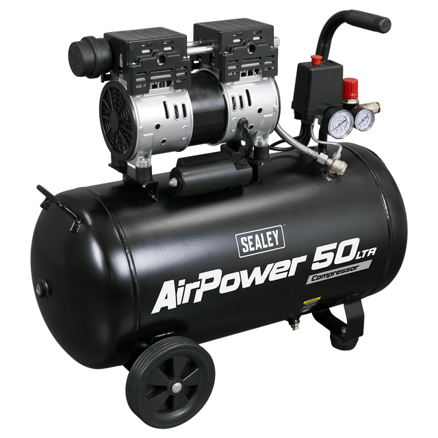 Sealey SAC5000S 50L Low Noise Oil Free Direct Drive Air Compressor 1hp