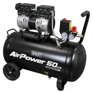 Sealey SAC5000S 50L Low Noise Oil Free Direct Drive Air Compressor 1hp - additional view 2